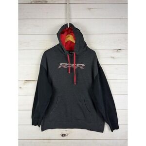 Polaris Hoodie Mens XL Gray RZR Logo Graphic Pullover Fleece Sweatshirt Off Road